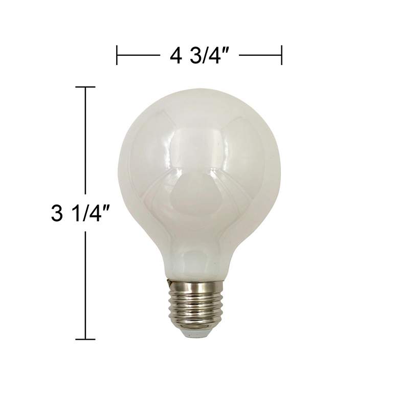 Image 3 60W Equivalent White Globe 8W LED Standard Base Bulbs 2 Pack more views