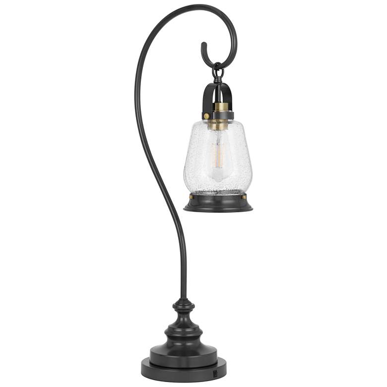 Image 1 60W Terni table lamp with bubbled glass and rocker switch on base