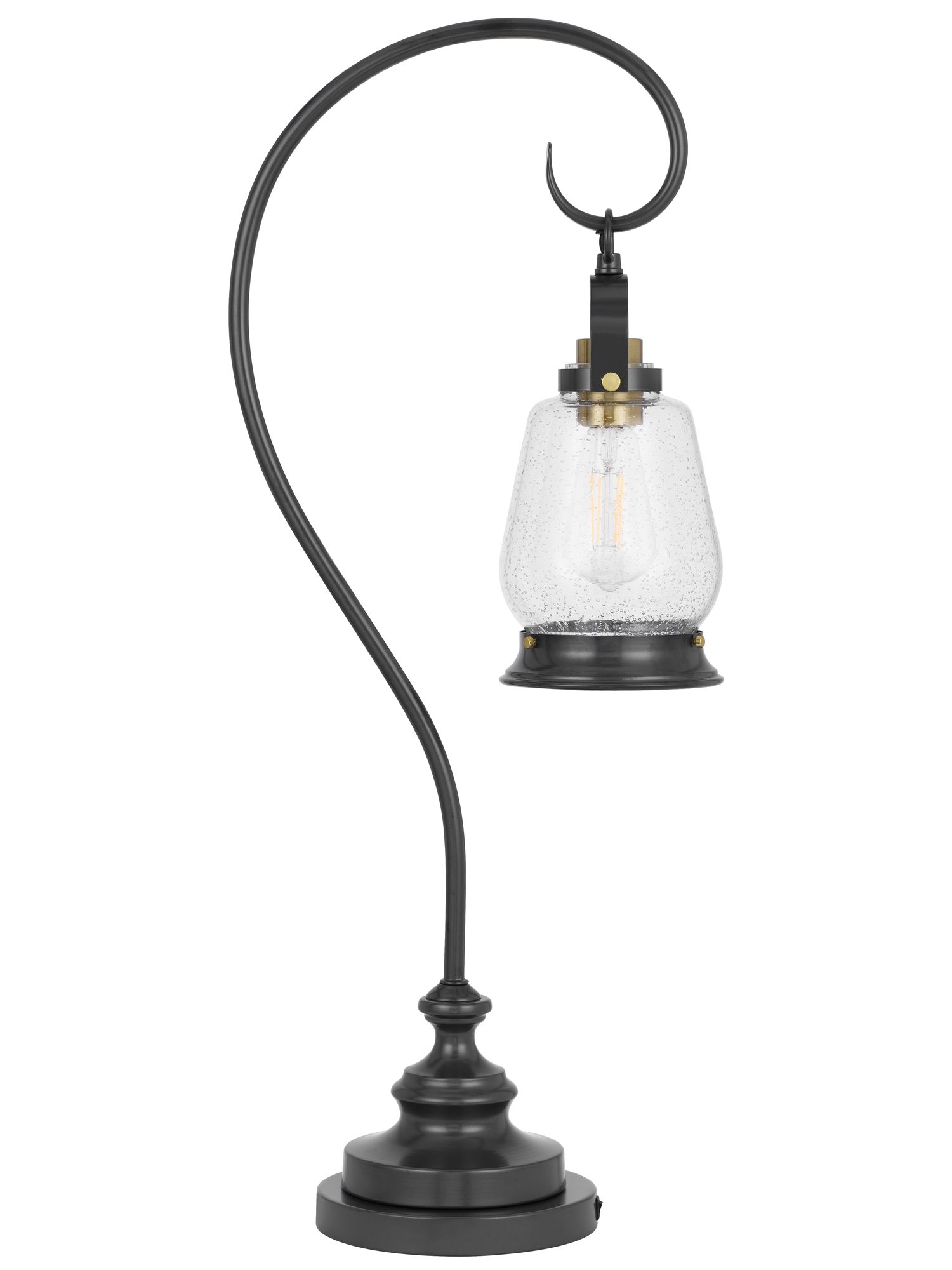 Image 2 60W Terni table lamp with bubbled glass and rocker switch on base more views