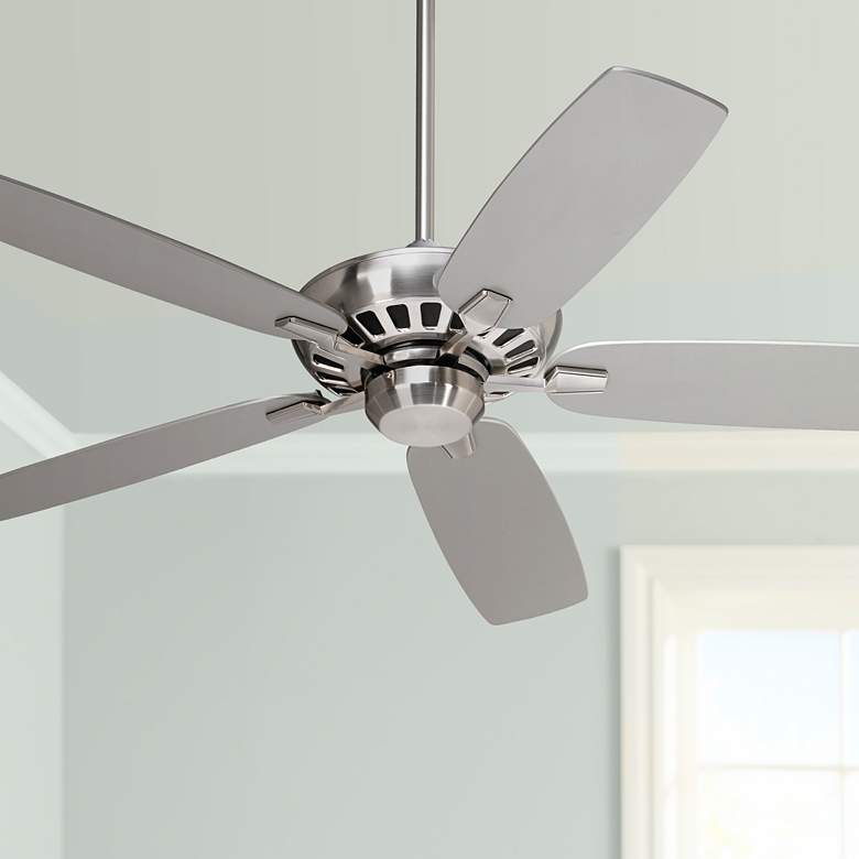 Image 1 52" Casa Vieja Journey Brushed Nickel Indoor Ceiling Fan with Remote in scene