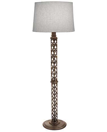 61" H Oil Rubbed Bronze Cathedral Laser Cut Floor Lamp