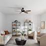 1_52" Renew Satin Bronze LED Ceiling Fan with Walnut Blades in scene