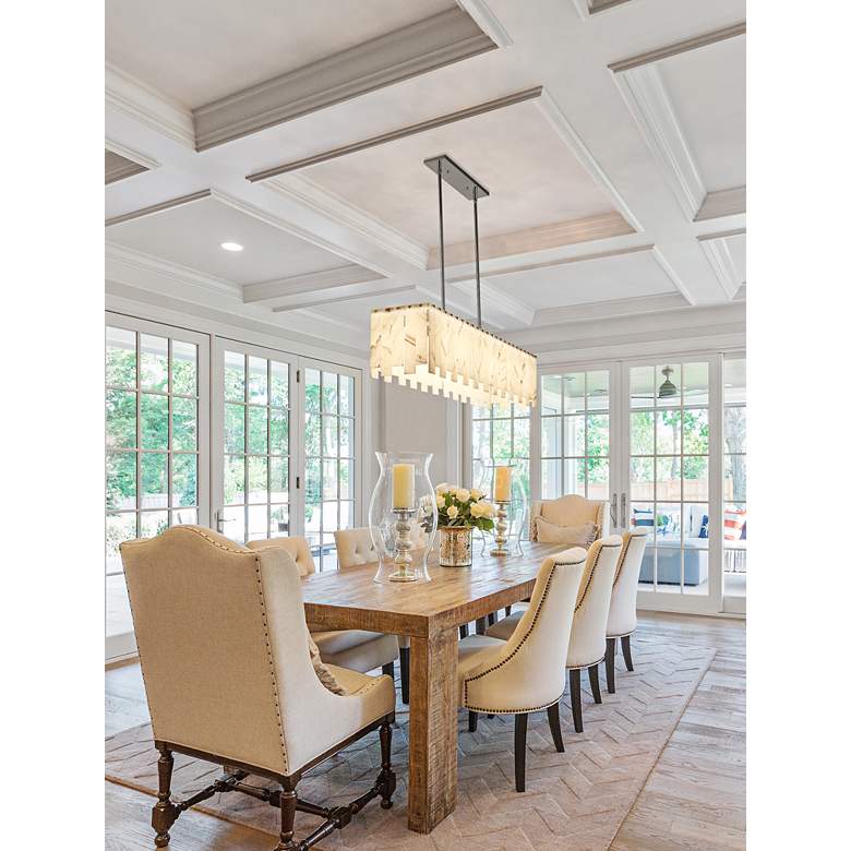 Image 1 Viviana 49" Wide Polished Nickel 7-Light Linear Chandelier in scene