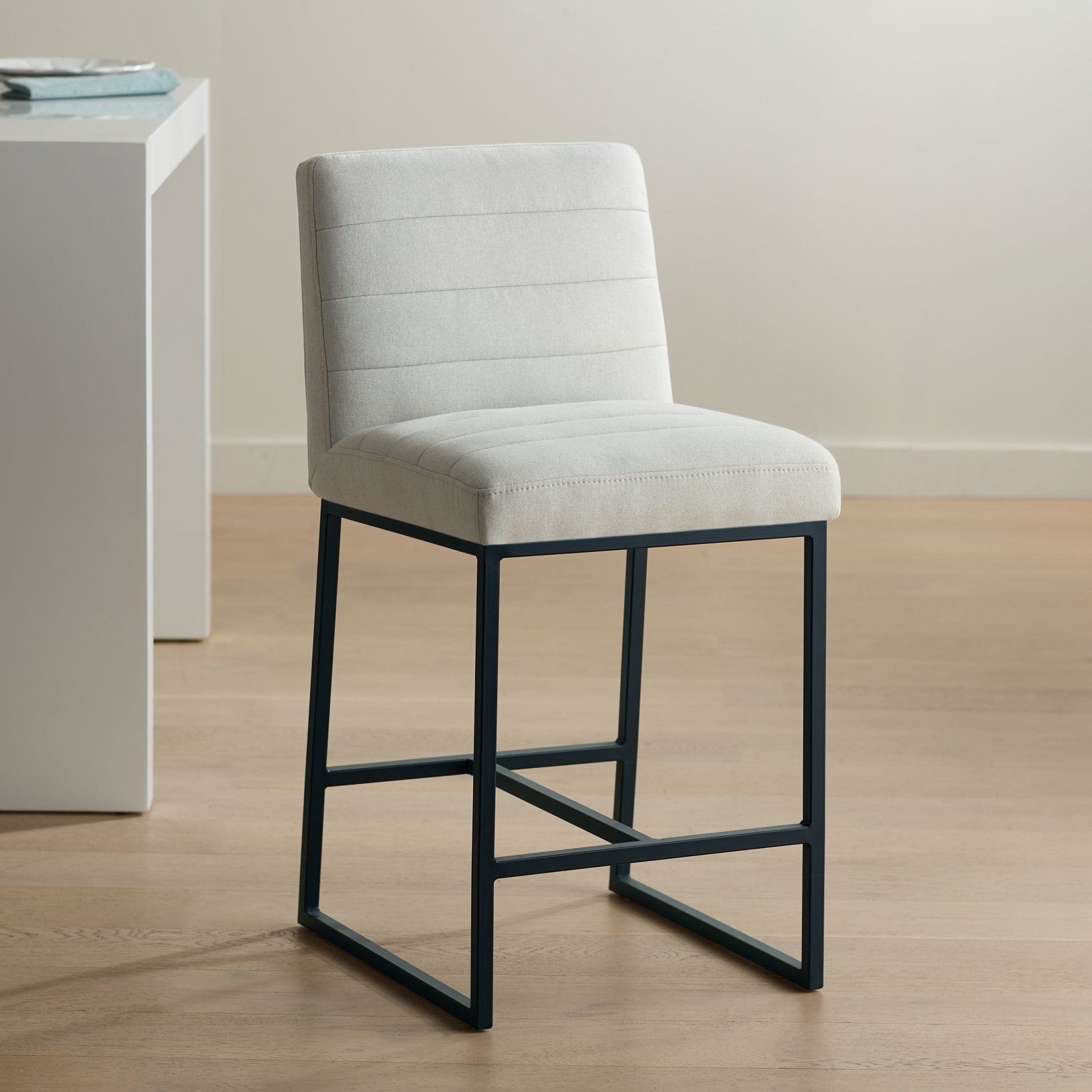 Image 1 Chastain Off-White 26" Seat Height Upholstered Counter Stool in scene