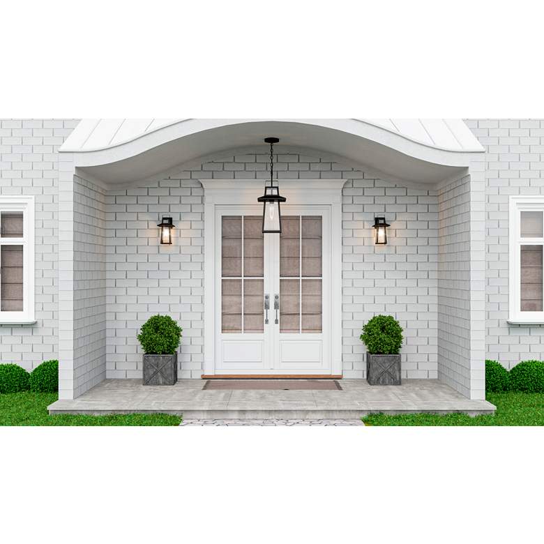 Image 1 Quoizel Devonport 21 3/4" High Matte Black Outdoor Hanging Light in scene
