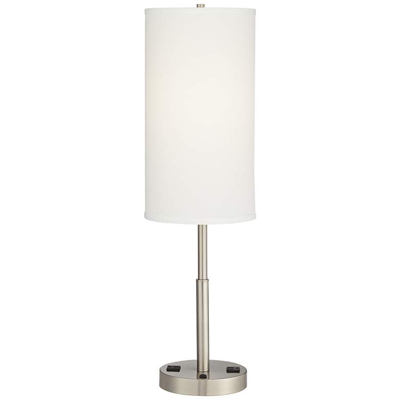 Image 1 61D62 - 29"H Nightstand Lamp with 2 Outlets
