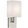 61D70 -13"H Brushed Steel Bathroom Sconce with Acrylic Shade