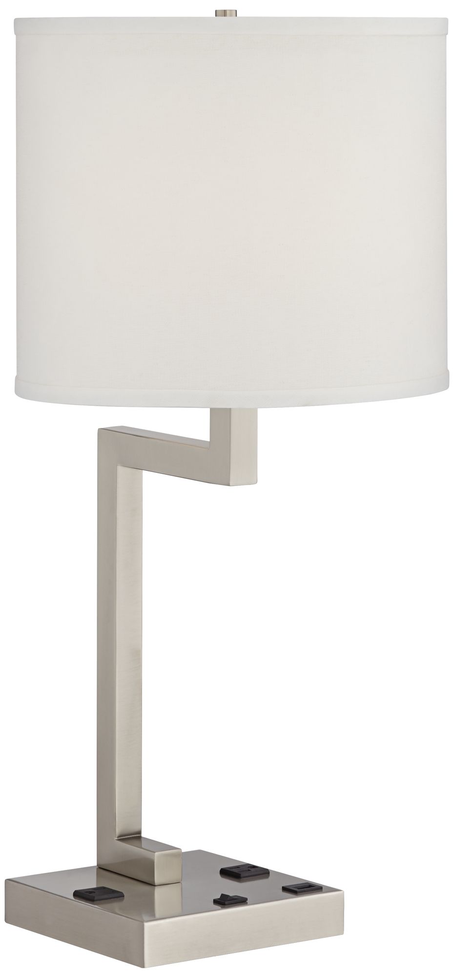 61J29 - 26&amp;quot;H Square Tube Table Lamp with 2Outlets 1USB