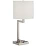 61J29 - 26"H Square Tube Table Lamp with 2Outlets 1USB