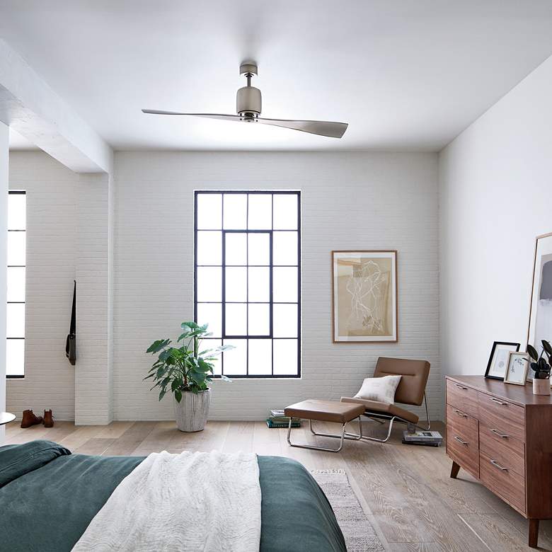 Image 1 60" Kichler Ferron Brushed Nickel Indoor Ceiling Fan with Remote in scene