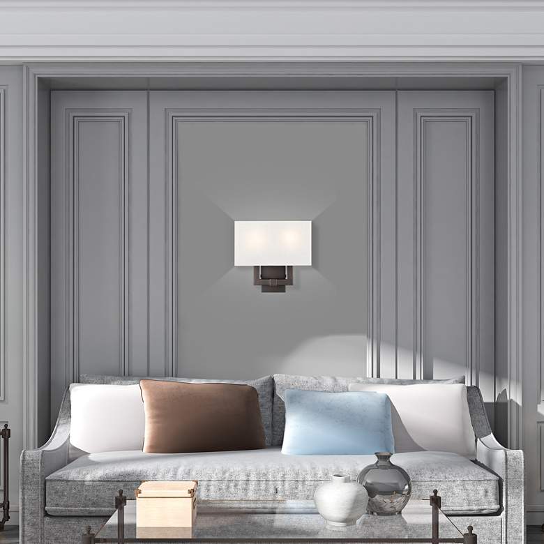 Image 1 Emaline 12 3/4" High English Bronze ADA Wall Sconce in scene