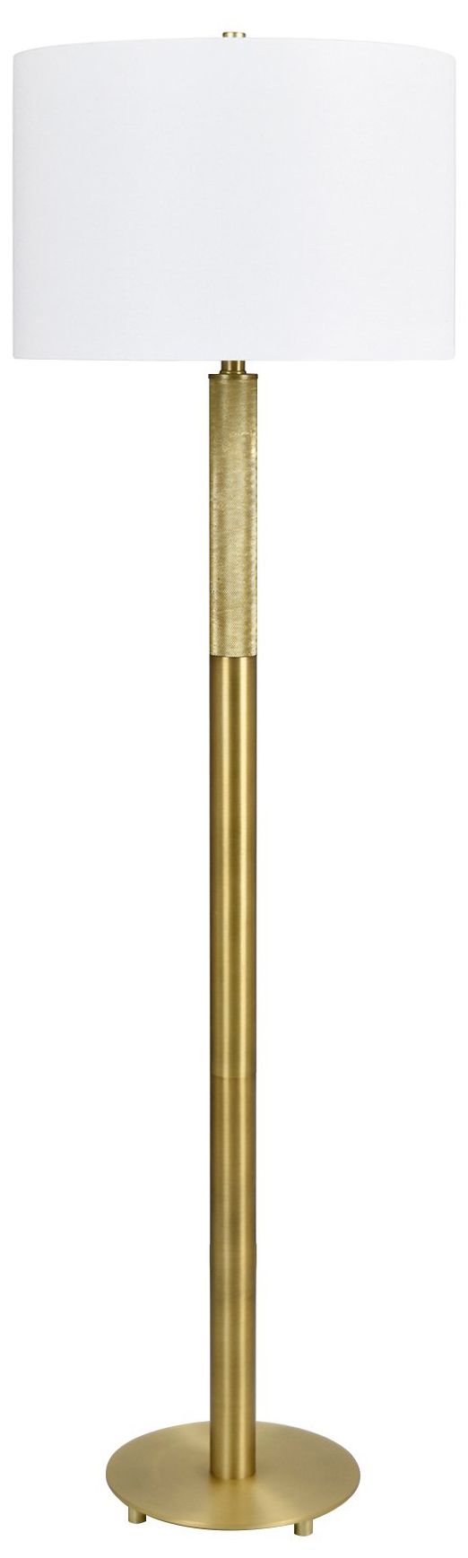 62.5" Gold Floor Lamp with White Linen Shade