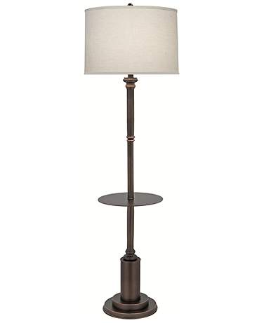 62" H Oxidized Bronze x 13" Dia Metal Tray Floor Lamp