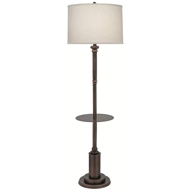 Image 1 62" H Oxidized Bronze x 13" Dia Metal Tray Floor Lamp
