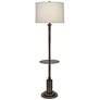62" H Oxidized Bronze x 13" Dia Metal Tray Floor Lamp