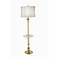 62" H Satin Brass & Opal Acrylic Tray Floor Lamp