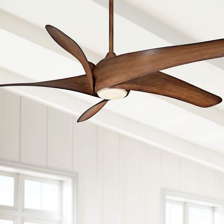 Image 1 62 inch Artemis XL5 Distressed Koa LED DC Ceiling Fan with Remote