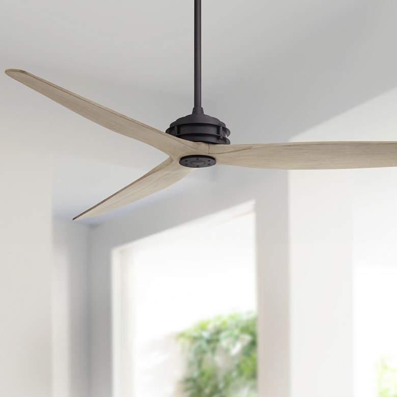 Image 1 62 inch Casa Vieja Coronado Aire Black-White Oak Damp Rated Fan