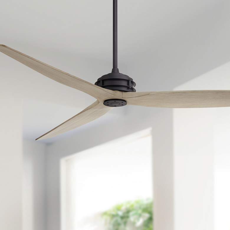 Image 1 62" Casa Vieja Coronado Aire Black-White Oak Damp Rated Fan