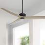 62" Casa Vieja Coronado Aire Black-White Oak Damp Rated Fan