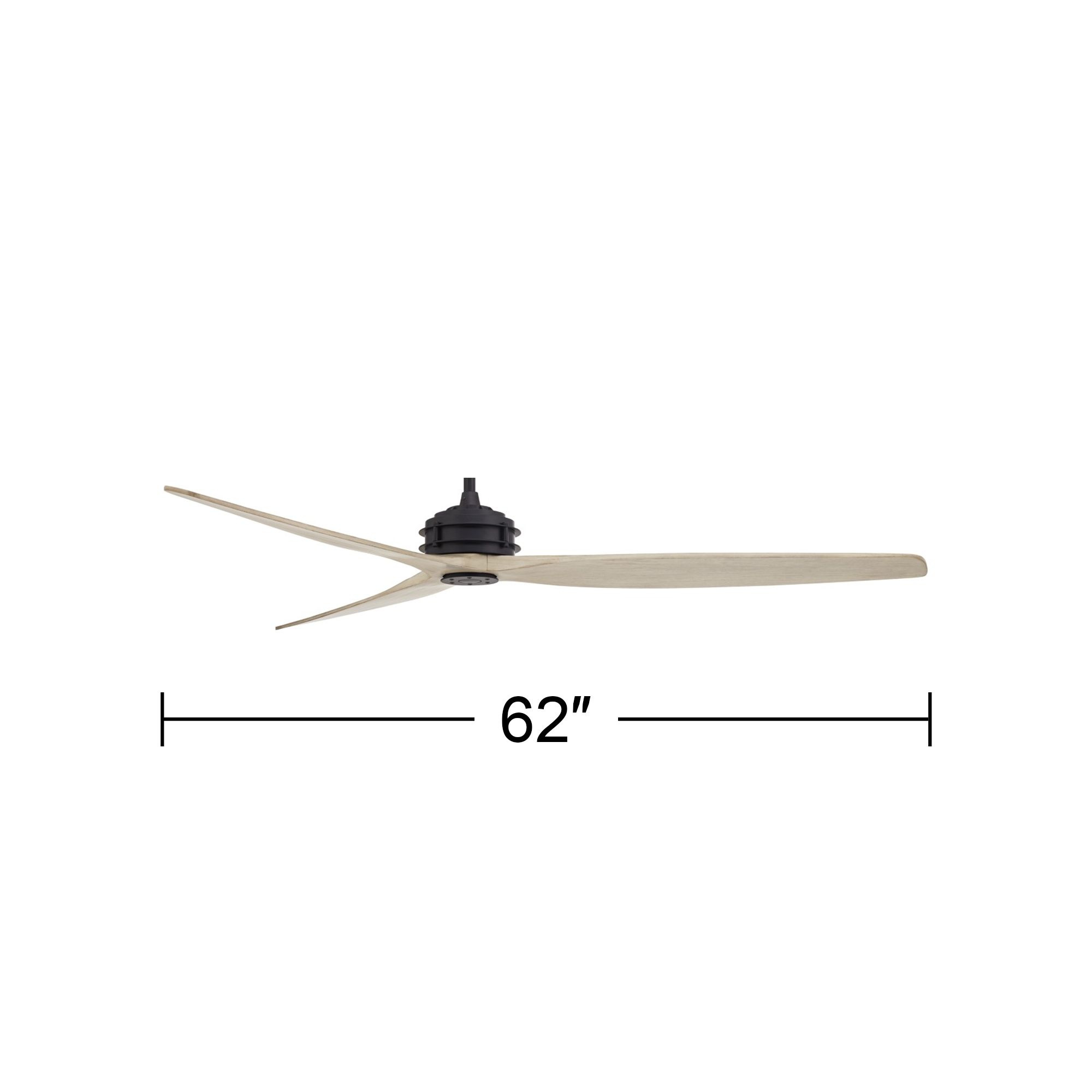 62" Casa Vieja Coronado Aire Black-White Oak Damp Rated Fan