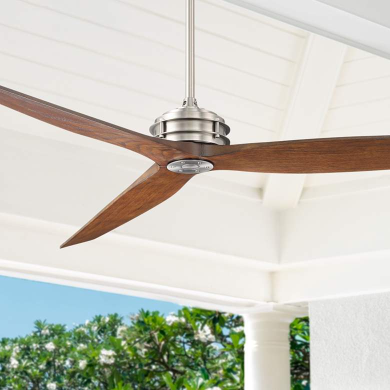 Image 1 62" Casa Vieja Coronado Aire Brushed Steel Outdoor Fan with Remote