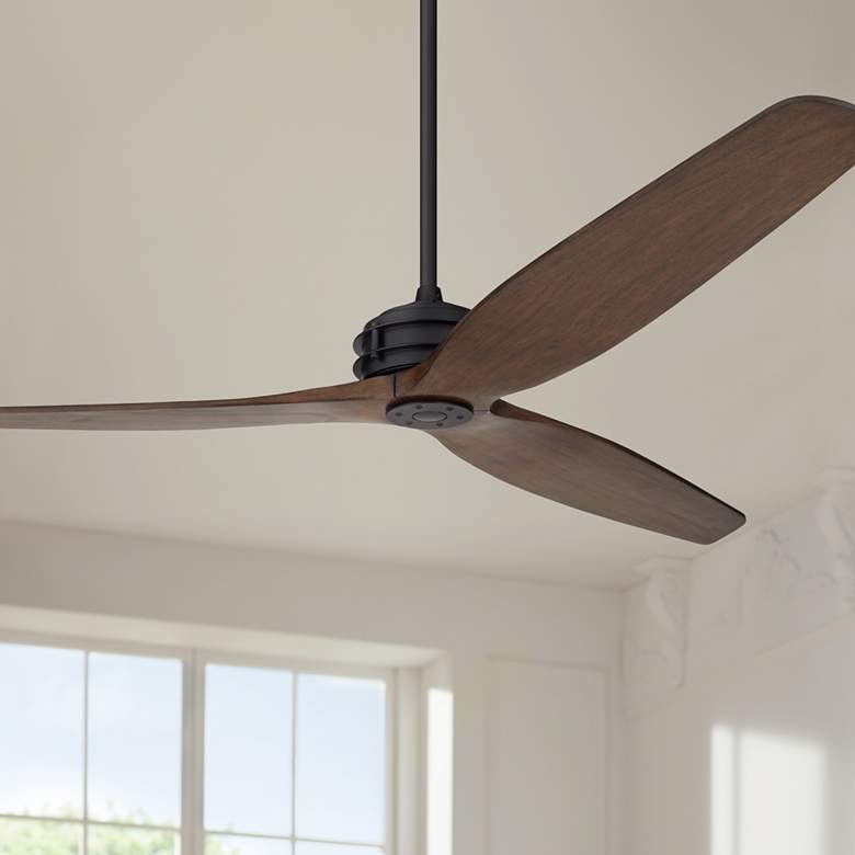 Image 1 62" Casa Vieja Coronado Aire Matte Black Damp Rated Fan with Remote