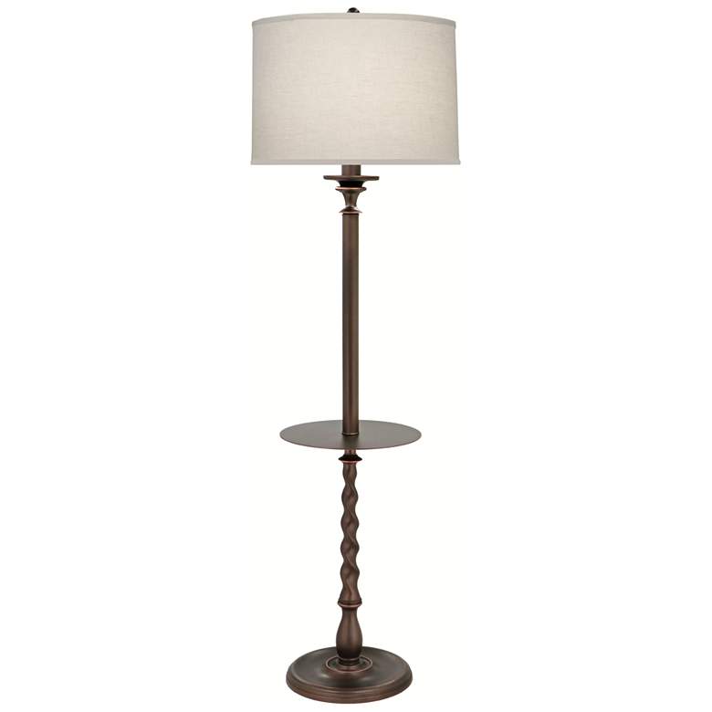 Image 1 62" H Oxidized Bronze x 13" Dia Metal Tray Floor Lamp