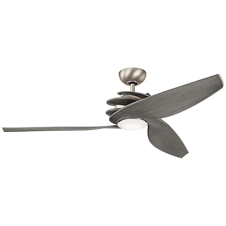 Image 2 62" Kichler Spyra Brushed Nickel Driftwood LED Ceiling Fan with Remote