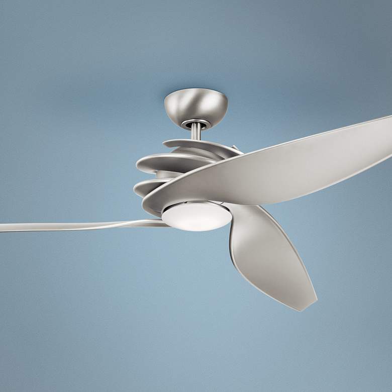 Image 1 62 inch Kichler Spyra Brushed Nickel - Silver LED Ceiling Fan