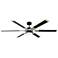 62" Loft Black and Steel Damp Rated 6-Blade Ceiling Fan with Remote