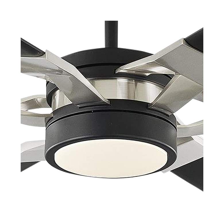 Image 3 62" Loft Black and Steel Damp Rated 6-Blade Ceiling Fan with Remote more views