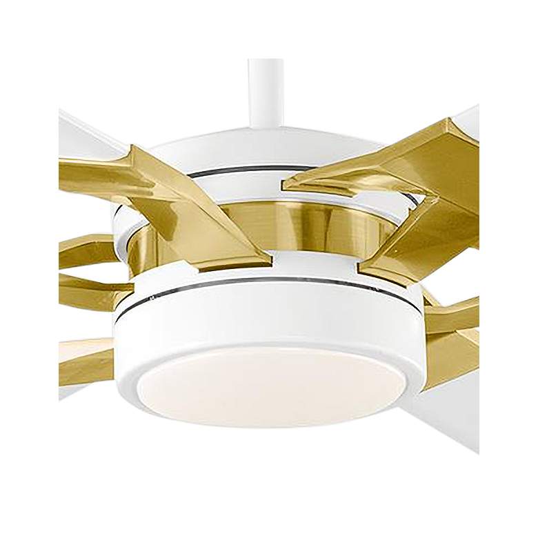Image 3 62" Loft Matte White Brass LED Damp Rated Fan with Remote more views