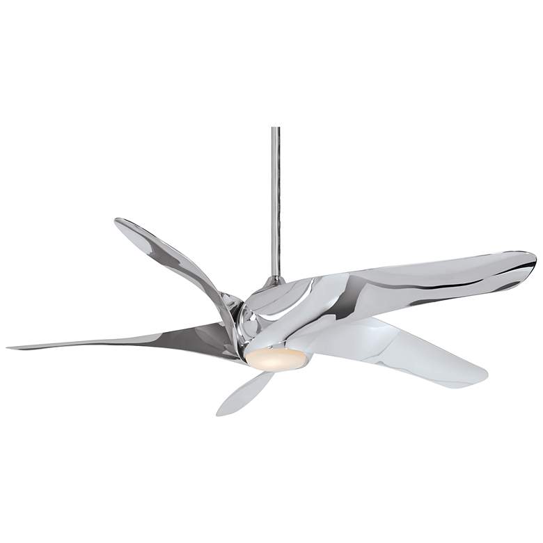 Image 1 62" Minka Aire Artemis XL5 Liquid Nickel LED Ceiling Fan with Remote