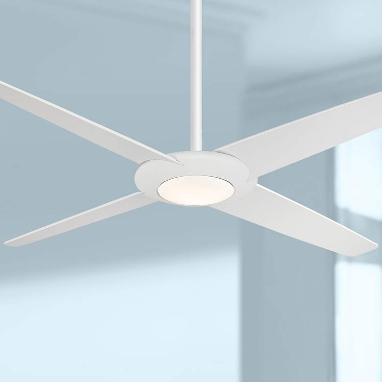 Image 1 62" Minka Aire Pancake XL Flat White LED Ceiling Fan