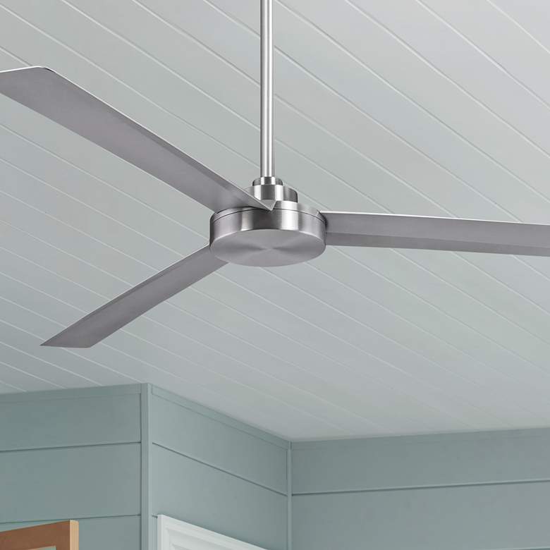 Image 1 62" Minka Aire Roto XL Brushed Aluminum Outdoor Fan with Wall Control