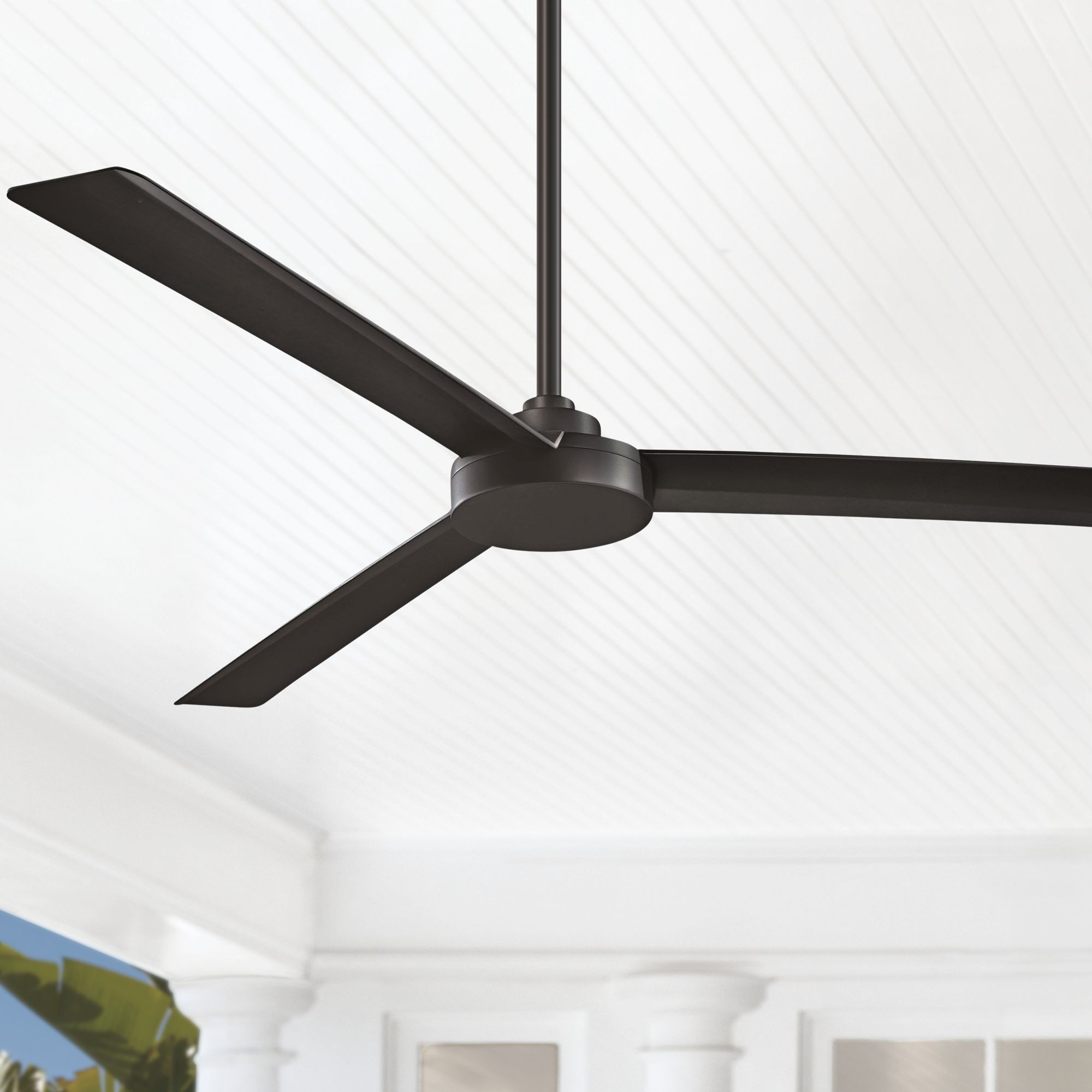 62" Minka Aire Roto XL Coal Wet Ceiling Fan with Wall Control 80R34 Lamps Plus