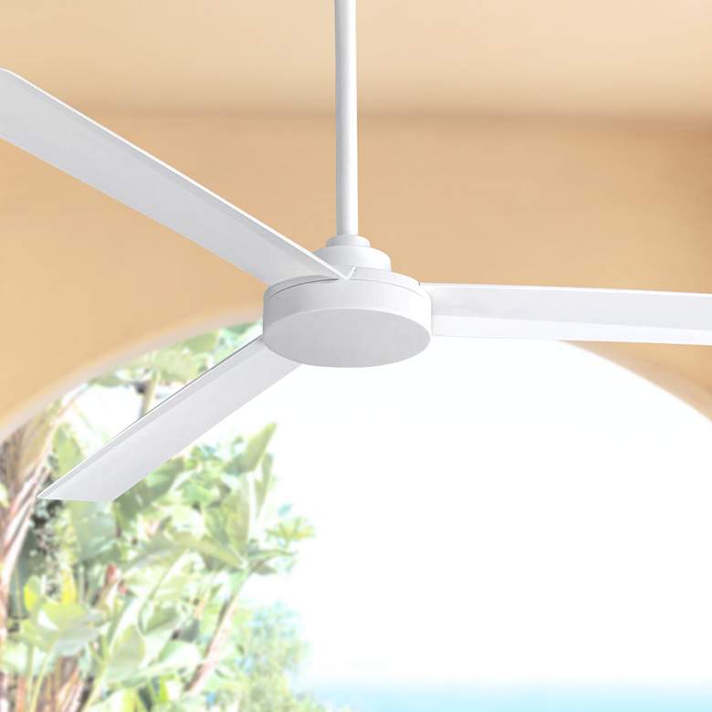Image 1 62" Minka Aire Roto XL White Outdoor Ceiling Fan with Wall Control