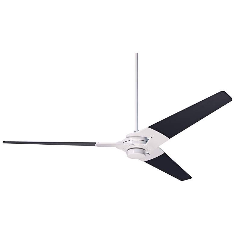 Image 2 62" Modern Fan Torsion Black Gloss White Ceiling Fan with Wall Control
