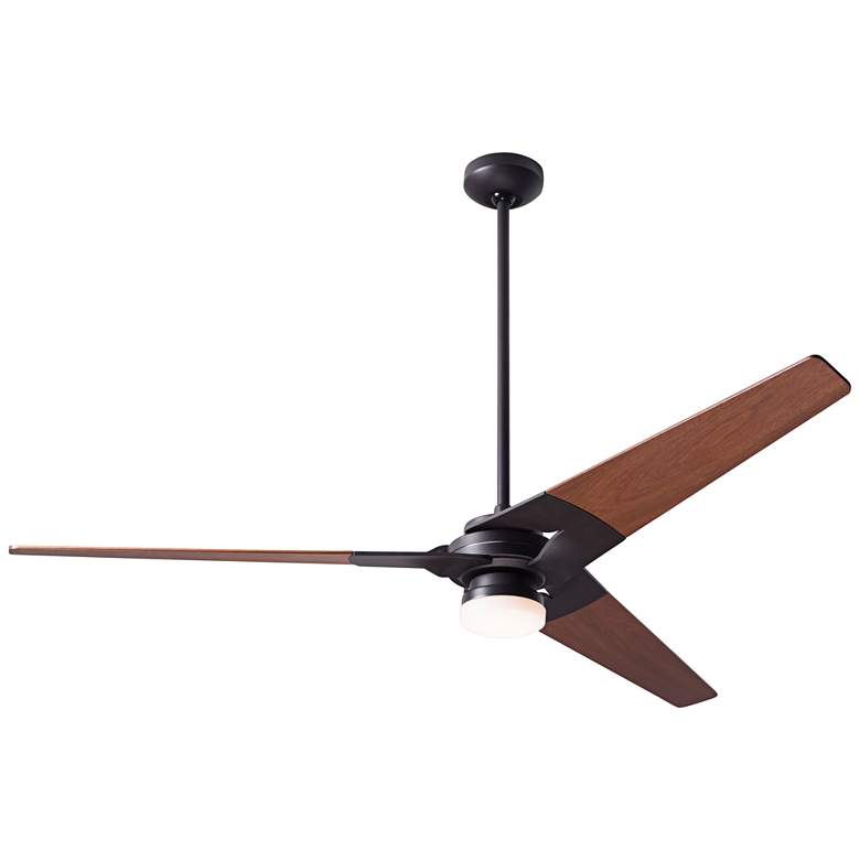 Image 2 62 inch Modern Fan Torsion Dark Bronze LED Ceiling Fan with Wall Control