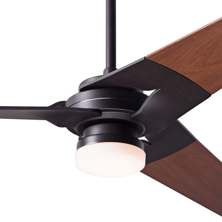 Image 3 62" Modern Fan Torsion Dark Bronze LED Ceiling Fan with Wall Control more views