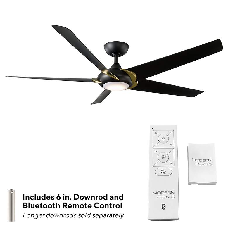 Image 5 62" Modern Forms Lucid Black Brass LED Smart Ceiling Fan more views