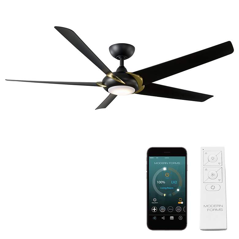 Image 4 62" Modern Forms Lucid Matte Black LED Smart Ceiling Fan more views