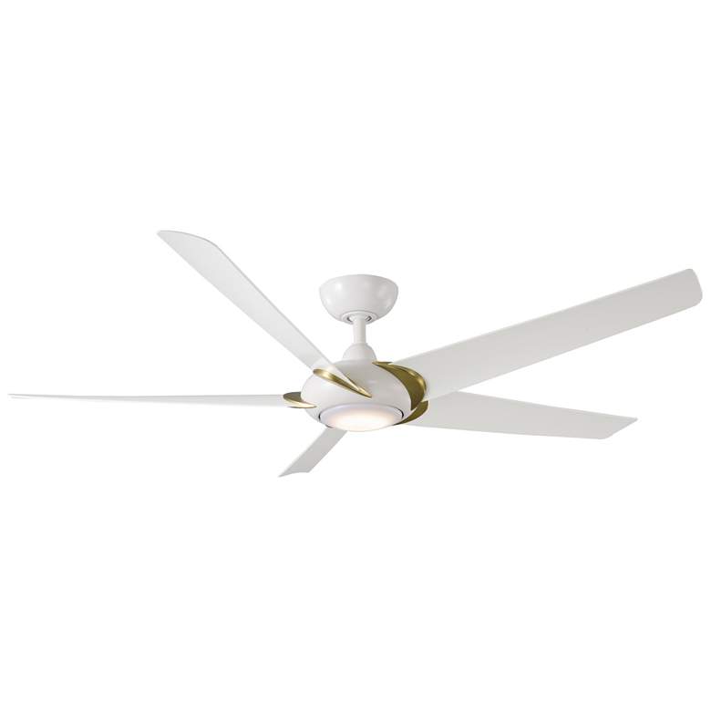 Image 1 62 inch Modern Forms Lucid Matte White 2700K LED Smart Wet Ceiling Fan