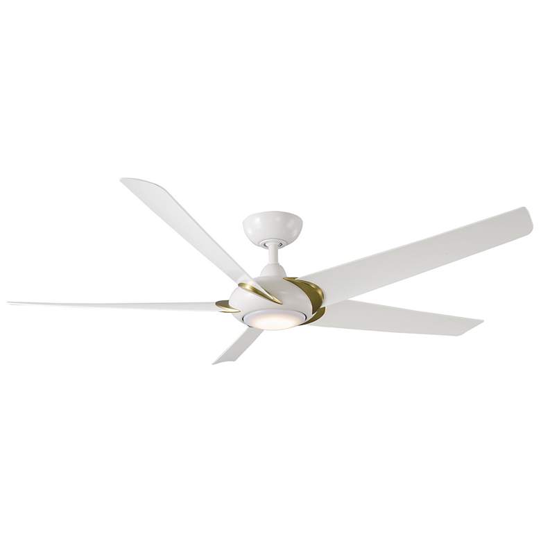 Image 1 62 inch Modern Forms Lucid Matte White 2700K LED Smart Wet Ceiling Fan