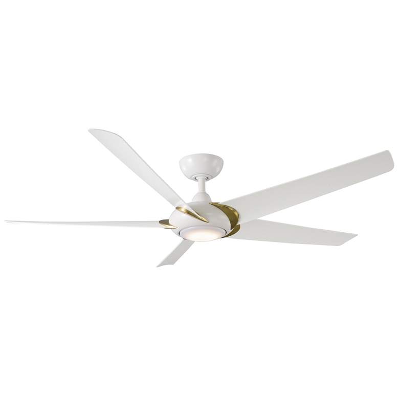 Image 1 62" Modern Forms Lucid Matte White 3500K LED Smart Wet Ceiling Fan