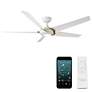 5_62" Modern Forms Lucid Matte White 3500K LED Smart Wet Ceiling Fan more views