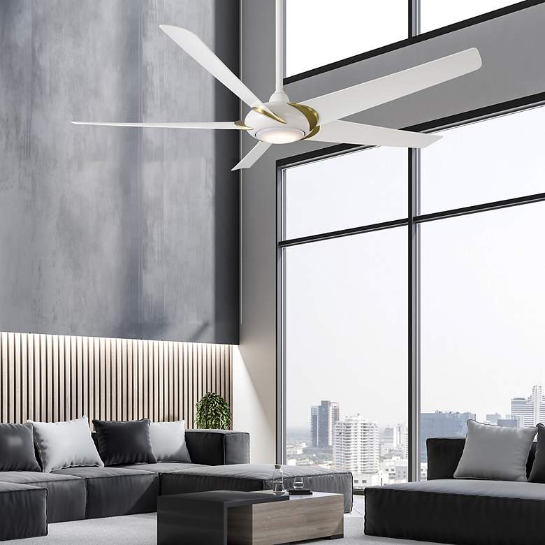 Image 6 62" Modern Forms Lucid Matte White 3500K LED Smart Wet Ceiling Fan more views