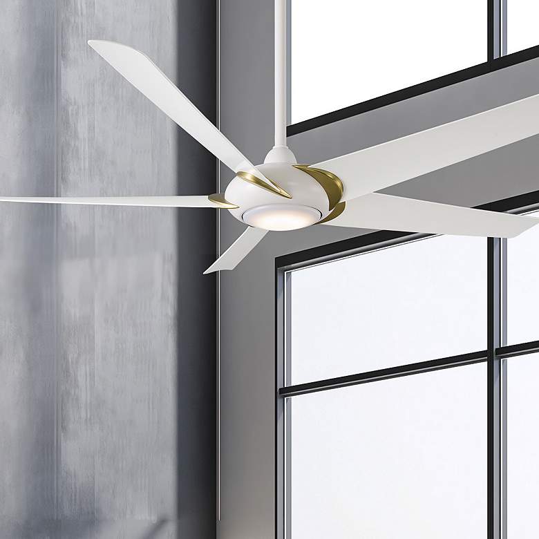 Image 1 62" Modern Forms Lucid Matte White LED Smart Ceiling Fan