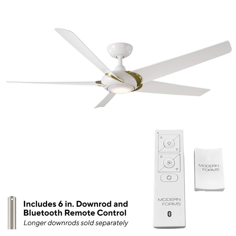Image 6 62" Modern Forms Lucid Matte White LED Smart Ceiling Fan more views